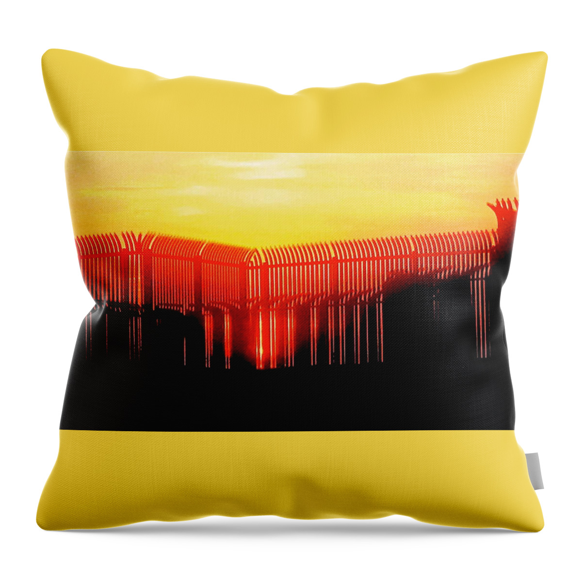 Red Throw Pillow featuring the photograph Last Ray by Yelena Tylkina