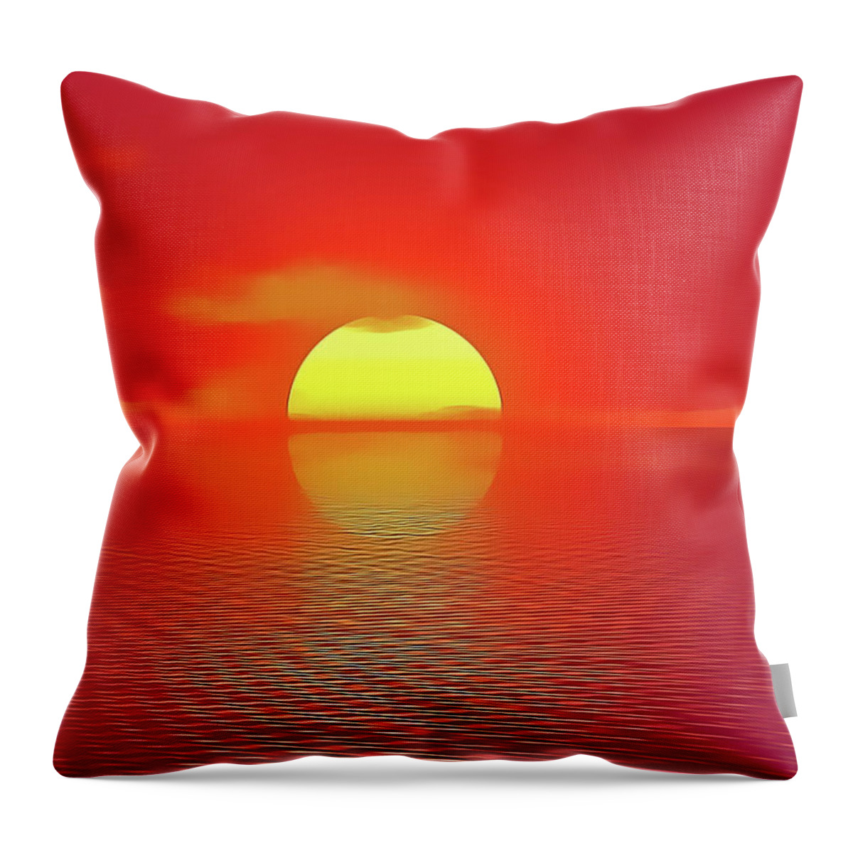 Sunset Throw Pillow featuring the painting Last Sunset by Harry Warrick