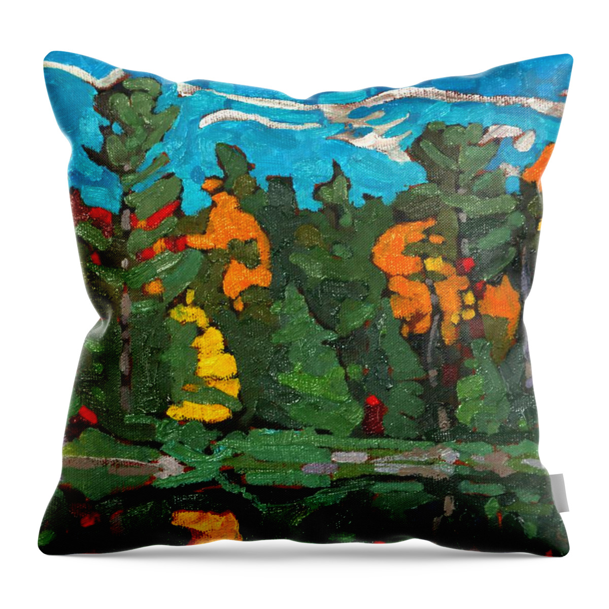 1824 Throw Pillow featuring the painting Late Afternoon October by Phil Chadwick