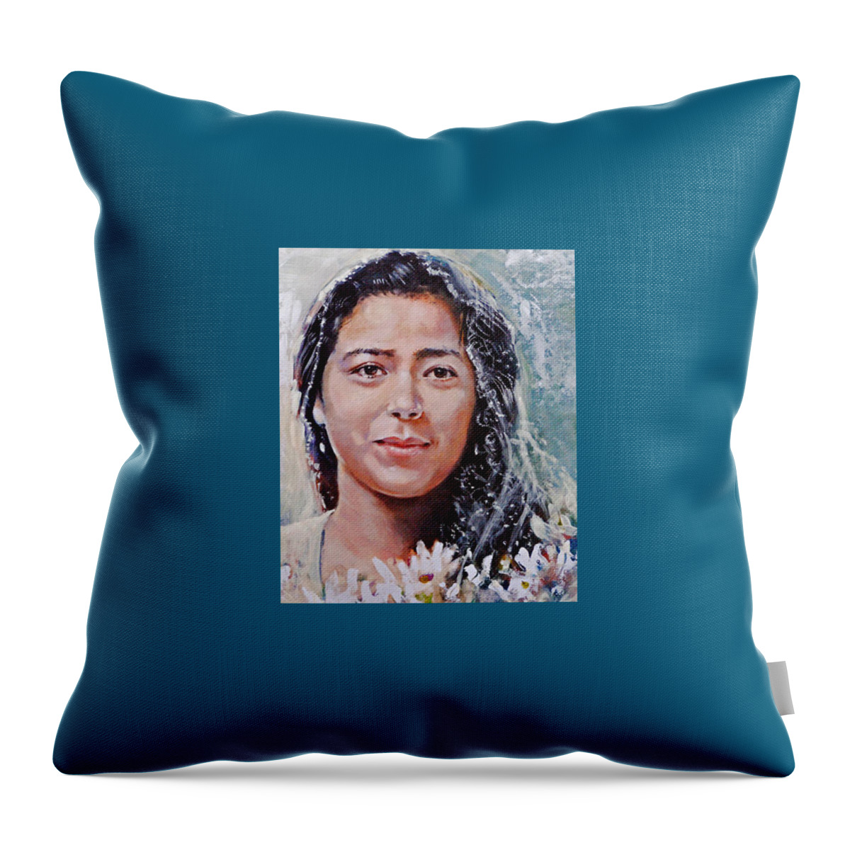 Bride Throw Pillow featuring the painting Latina Bride by Gertrude Palmer
