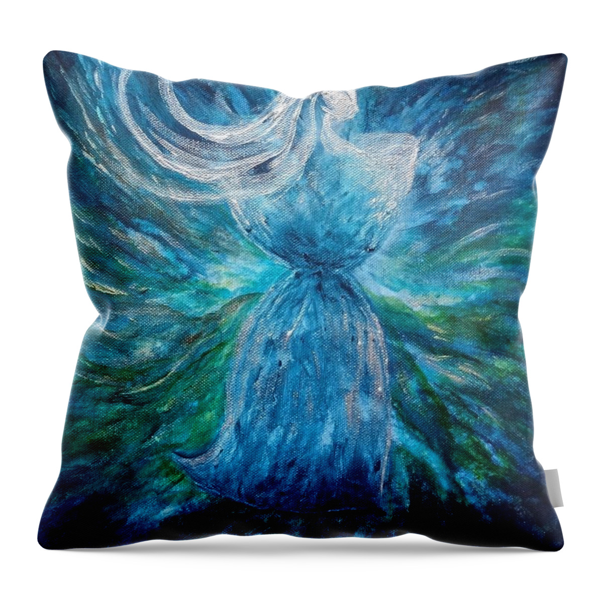 Latte Stone Throw Pillow featuring the painting Latte Stone Woman by Michelle Pier