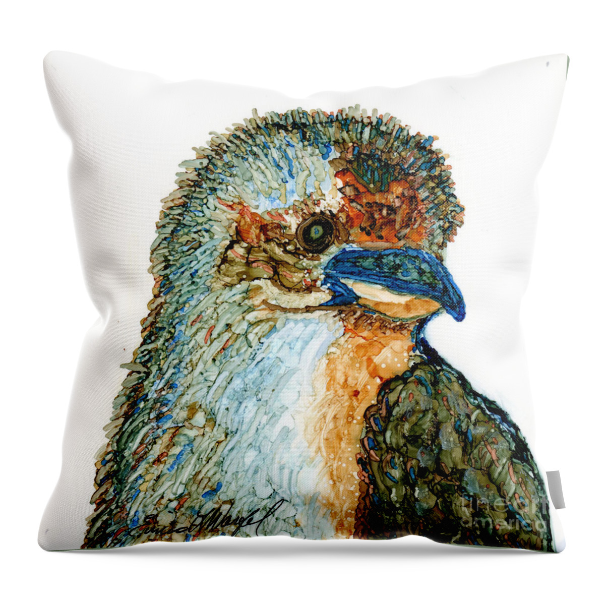 Bird Throw Pillow featuring the painting Laughing Kookaburra by Eunice Warfel