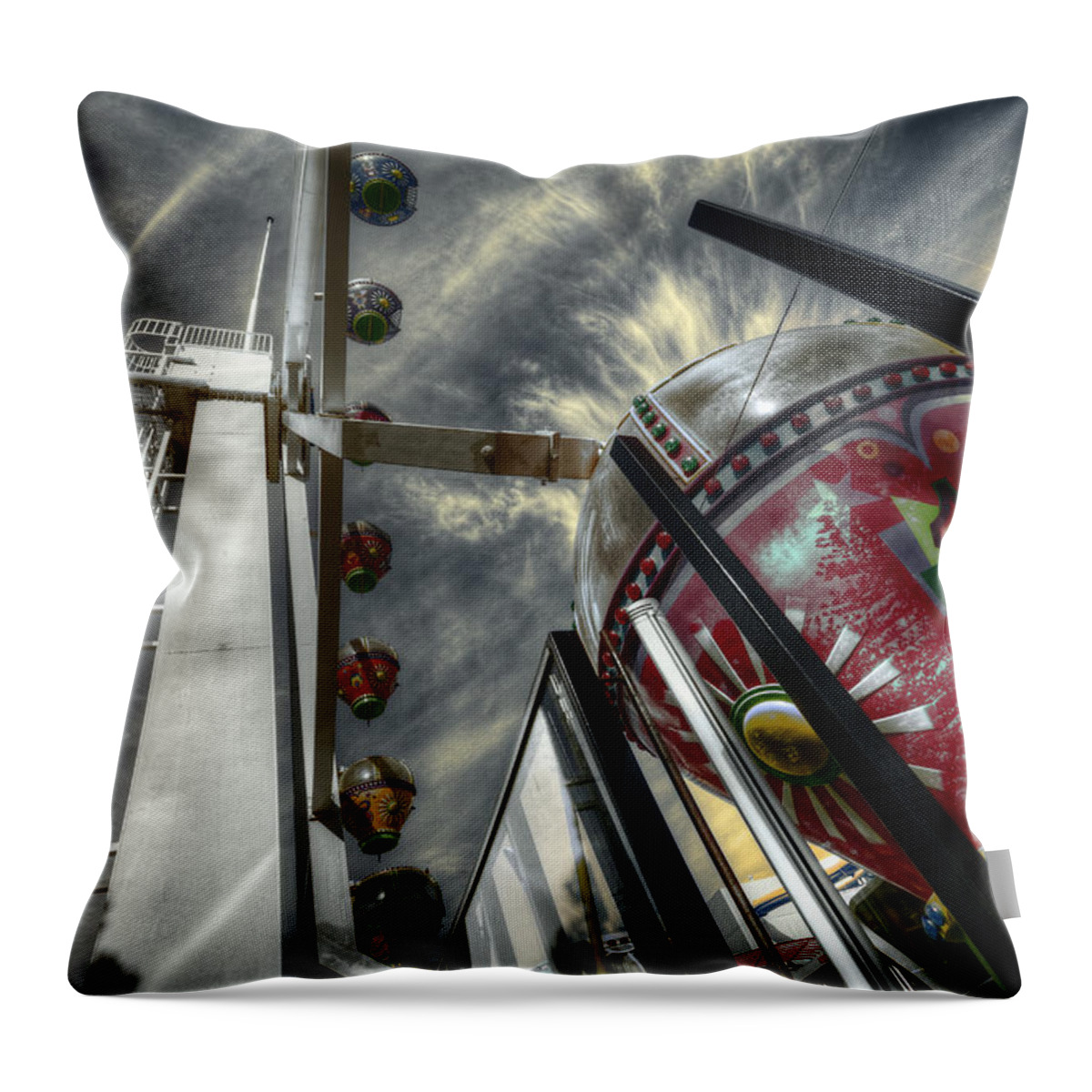 Amusement Throw Pillow featuring the photograph Launch Pad by Wayne Sherriff