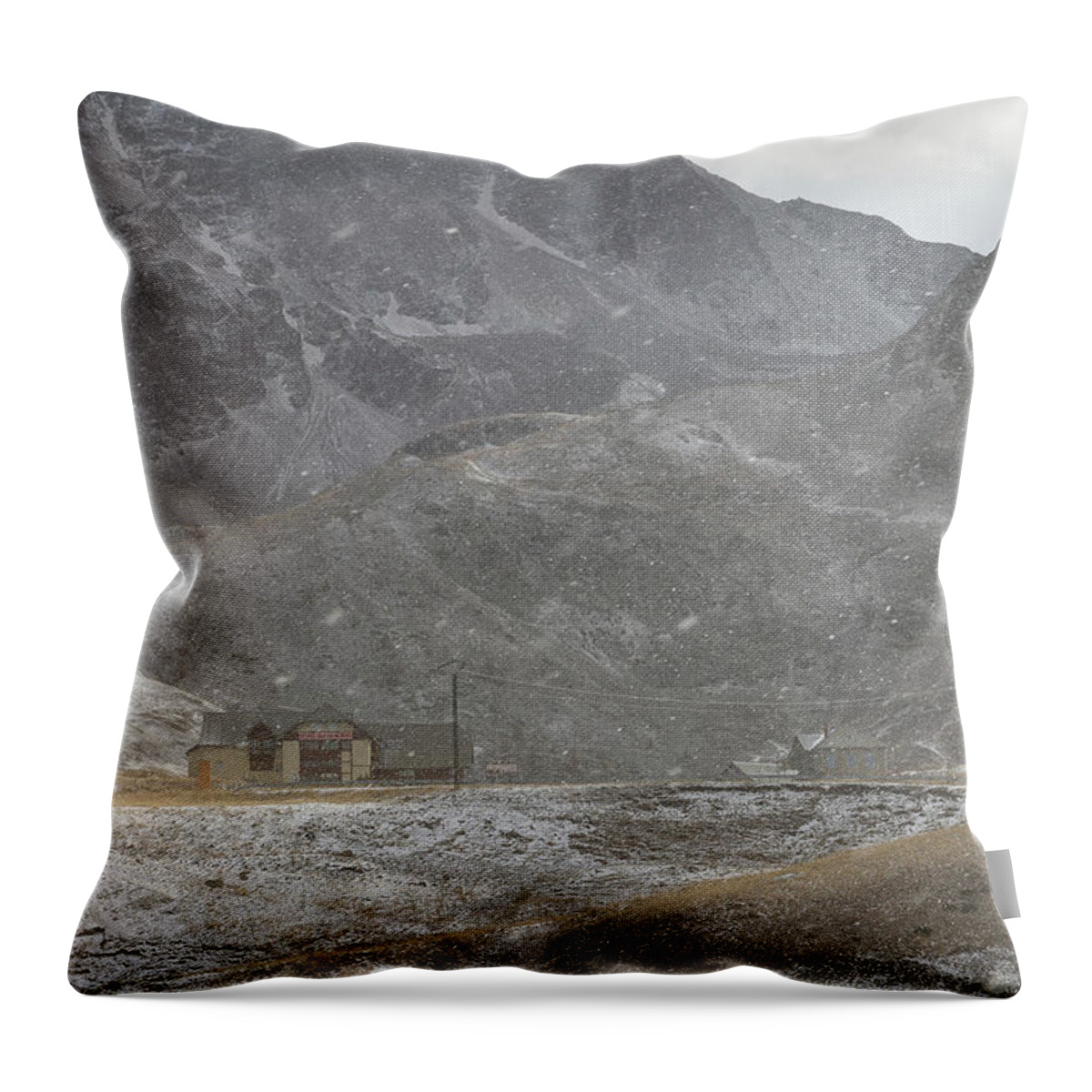 Snowfall Throw Pillow featuring the photograph Lautaret pass - 2 - French Alps by Paul MAURICE