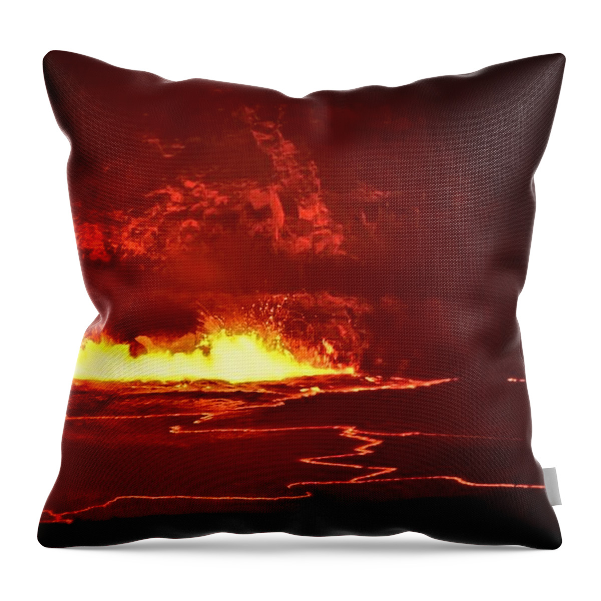 Lava Lake Throw Pillow featuring the photograph Lava Lake by Heidi Fickinger