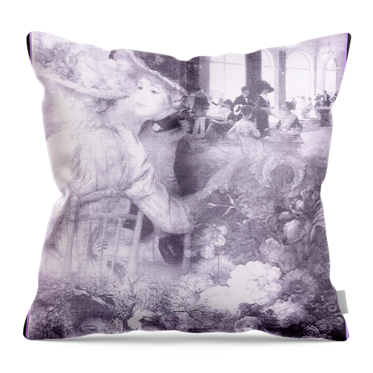 Victorian Ladies Throw Pillow featuring the photograph Lavender Ladies by Jacqueline Manos
