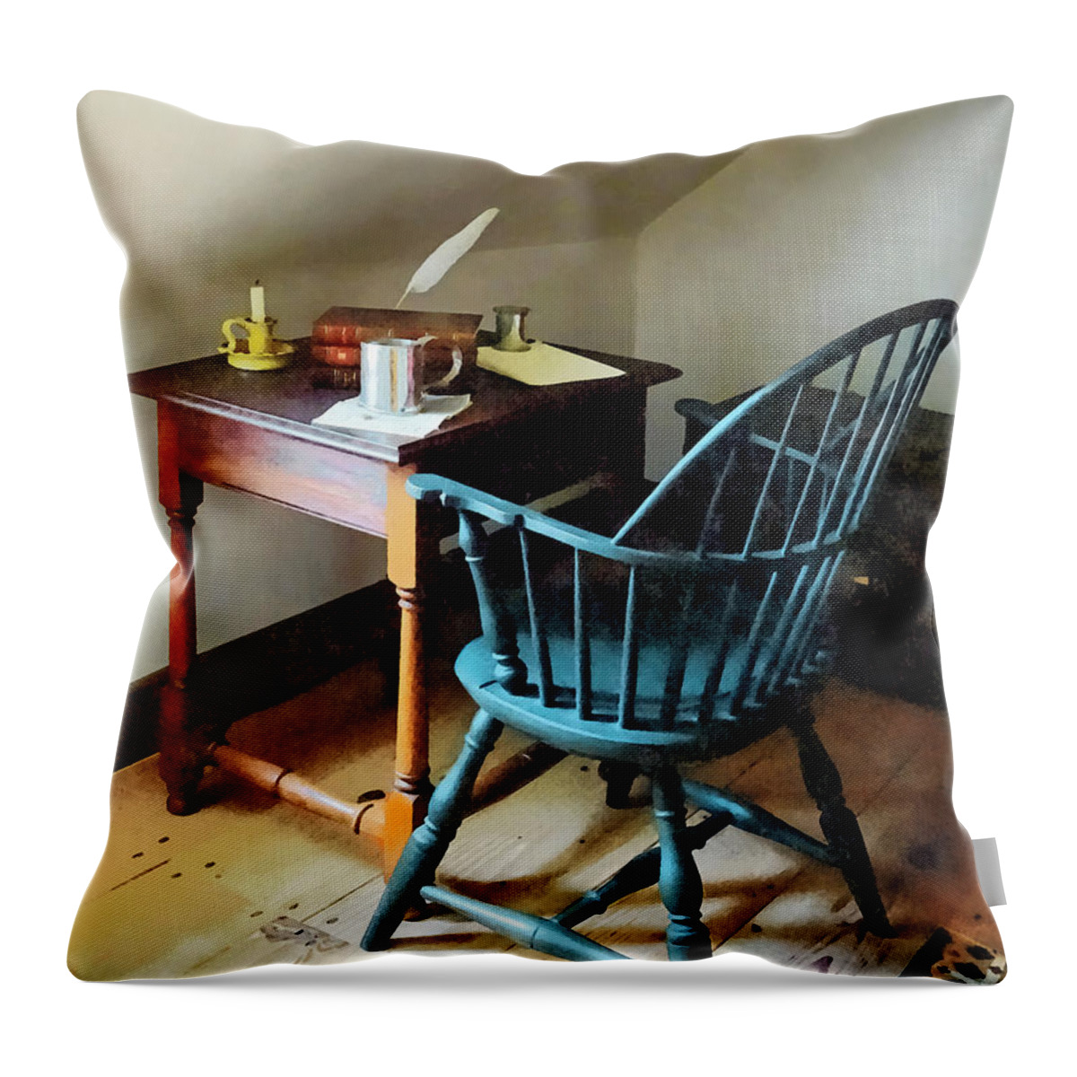 Lawyer Throw Pillow featuring the photograph Lawyer's Desk by Susan Savad