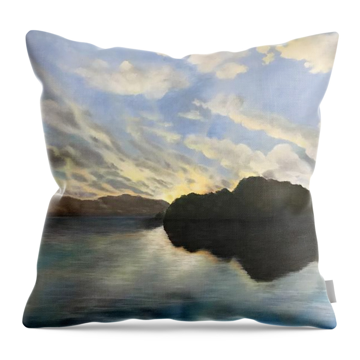 Lake Throw Pillow featuring the painting Lay Lady Lay Lake by M J Venrick