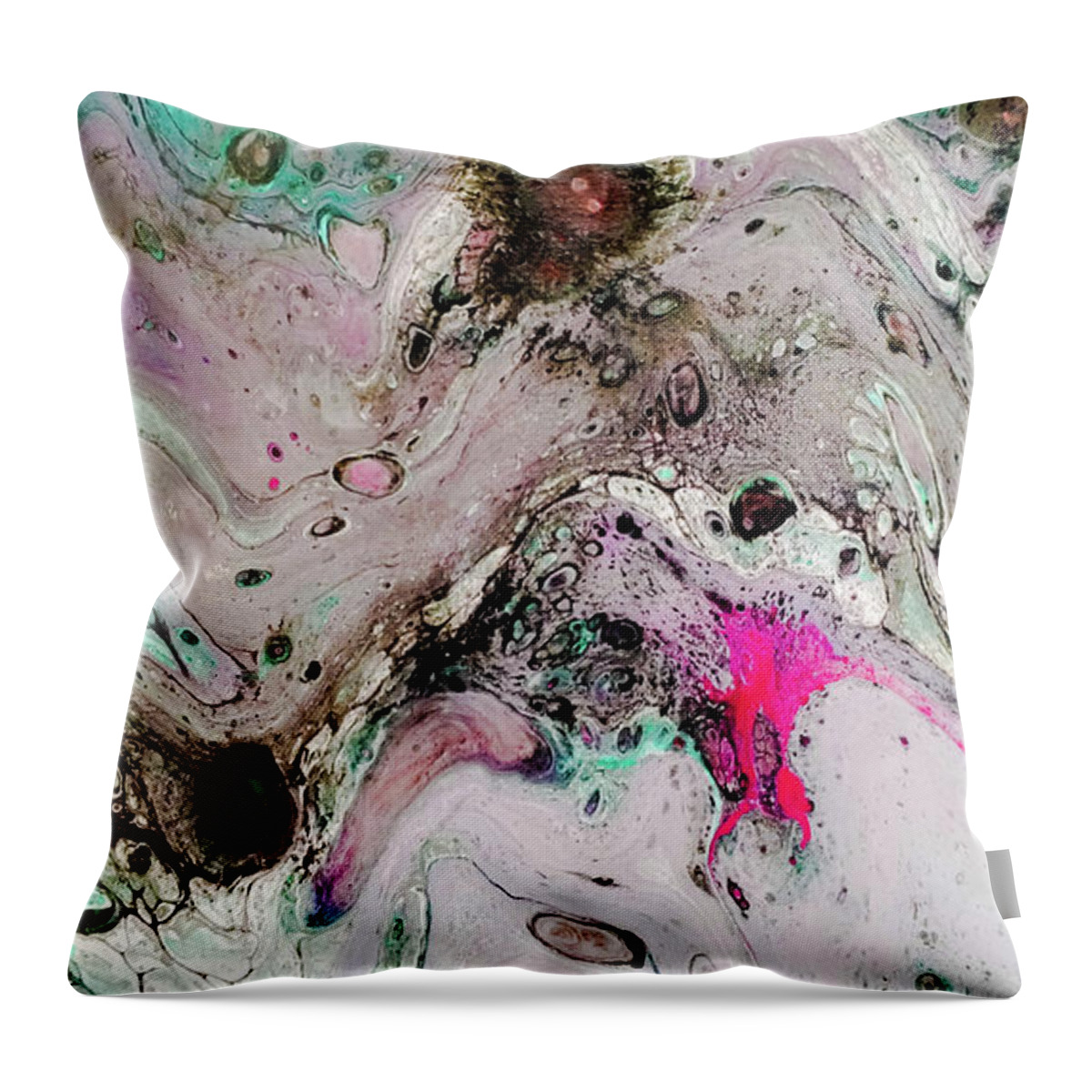 Layers Of Earth Throw Pillow featuring the painting Layered Erosion #4 by Amy Sorrell