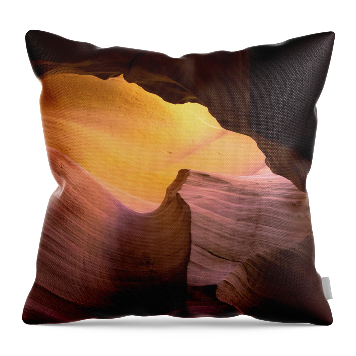America Throw Pillow featuring the photograph Layered Shadows - Antelope Canyon by Gregory Ballos