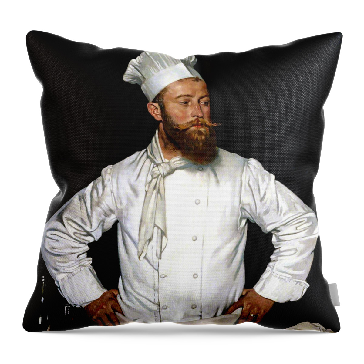 Irish Art Throw Pillow featuring the painting Le Chef de l'Hotel Chatham by William Orpen