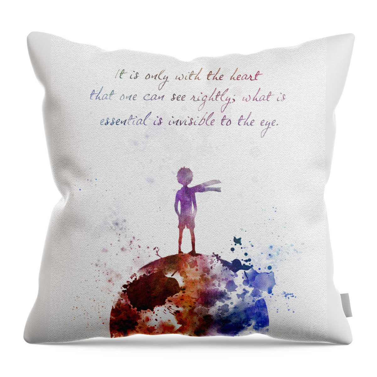 The Little Prince Throw Pillow featuring the mixed media Le Petit Prince by My Inspiration