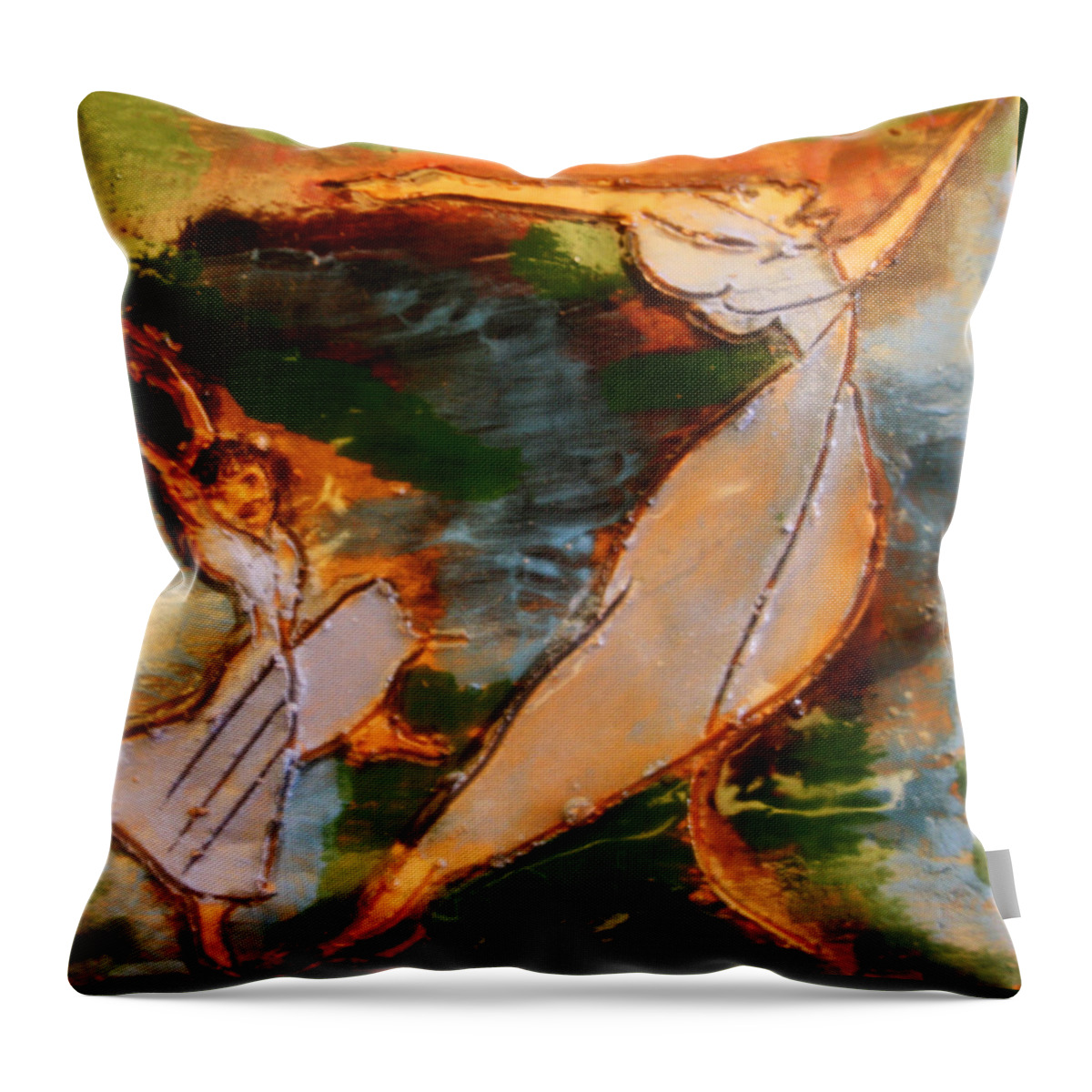 Jesus Throw Pillow featuring the ceramic art Lead on Mummy - tile by Gloria Ssali