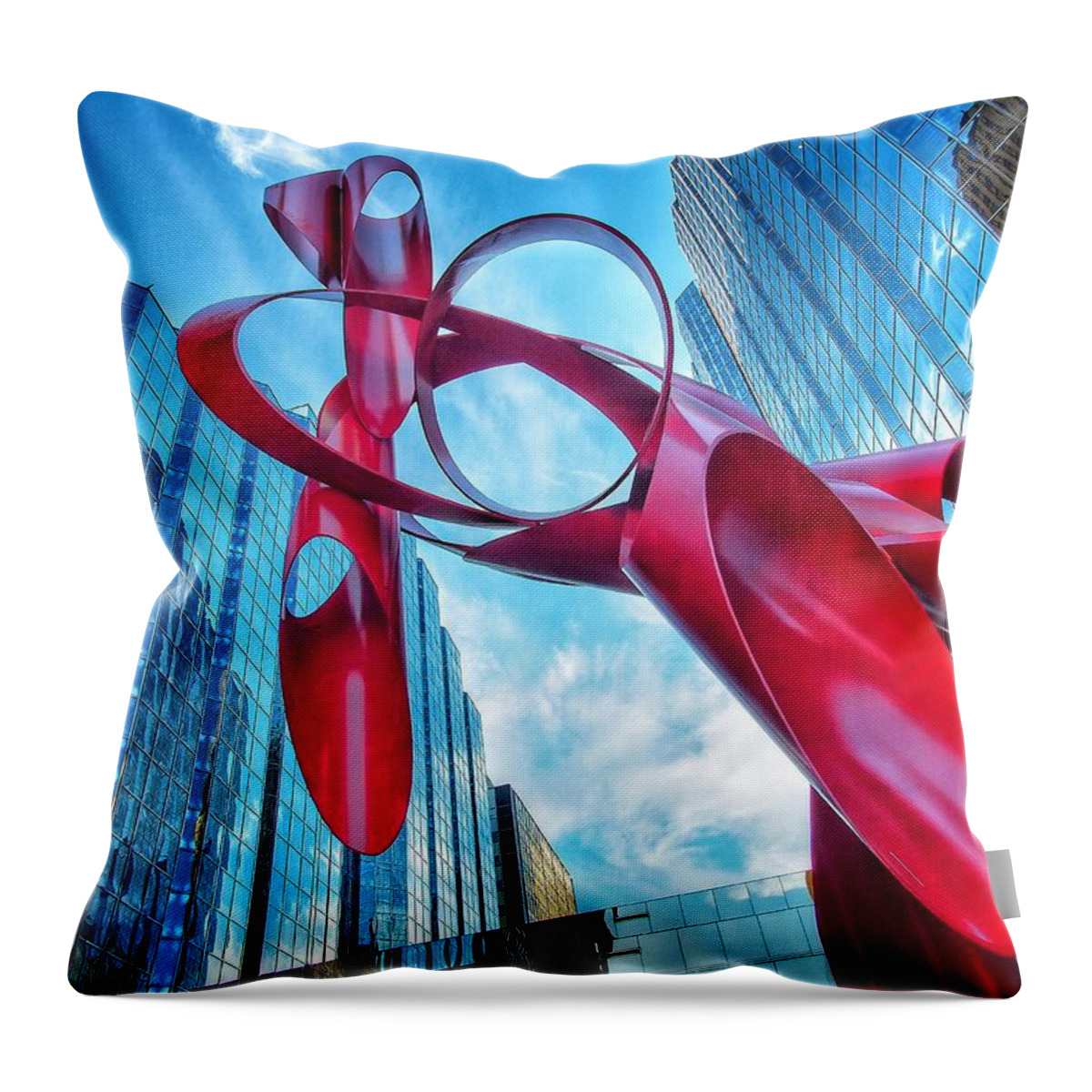 Red Throw Pillow featuring the photograph Leading Up by Buck Buchanan