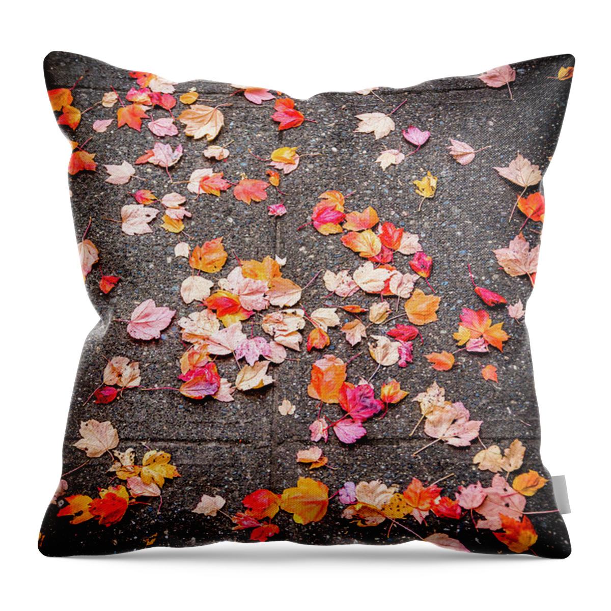 Autum Throw Pillow featuring the photograph Leafy autumn walk by Framing Places