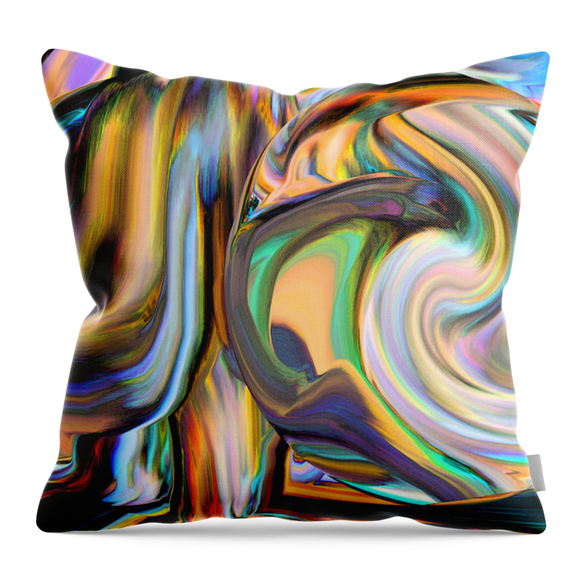 Original Modern Art Abstract Contemporary Vivid Colors Throw Pillow featuring the digital art Lean on Me by Phillip Mossbarger