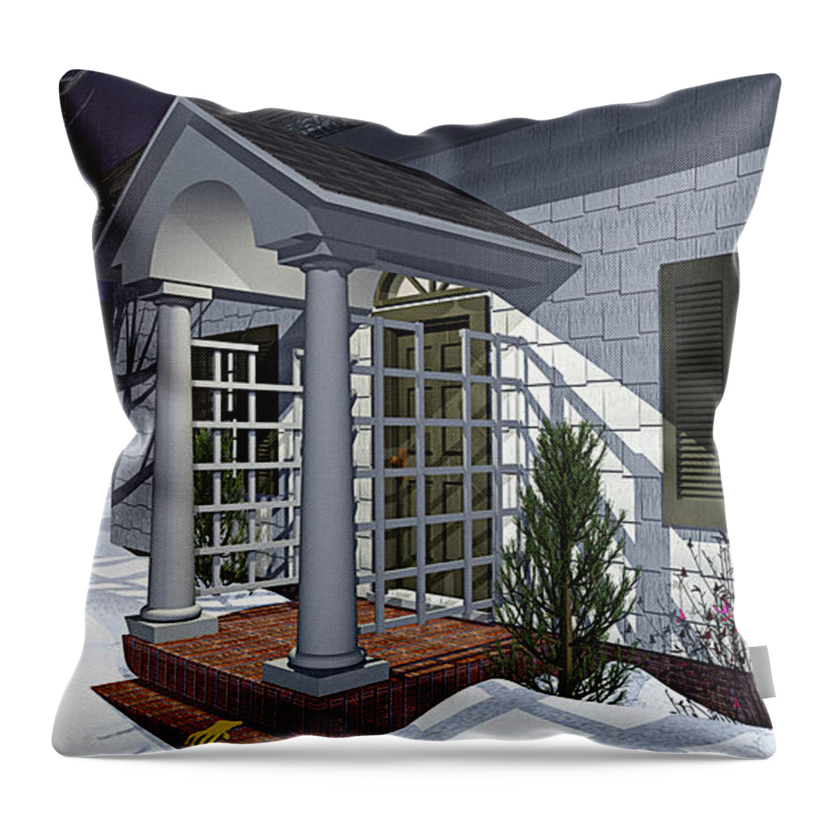 Porch Throw Pillow featuring the photograph Leave the Porch Light On by Peter J Sucy