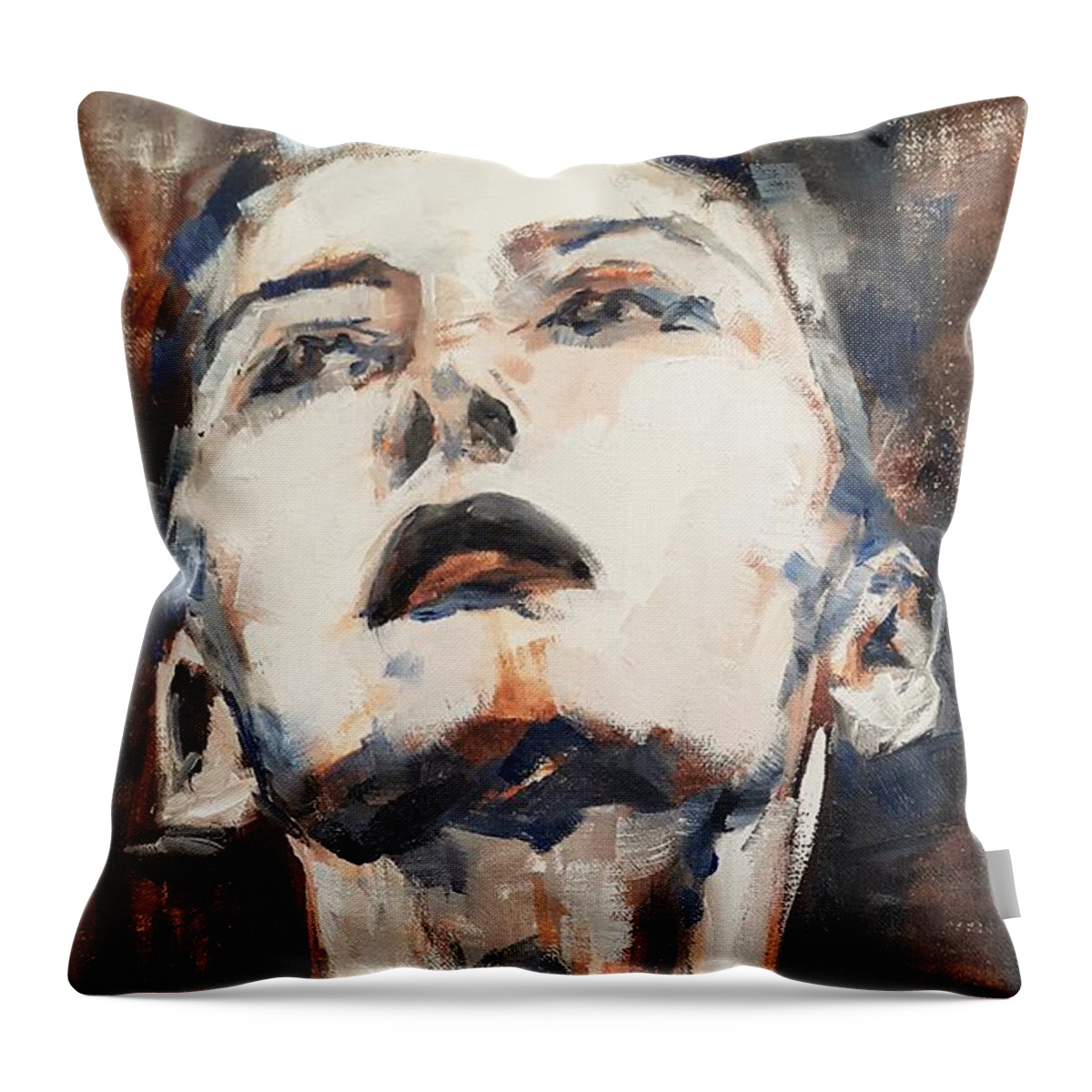 Woman Throw Pillow featuring the painting Leave While I am Not Looking by Christel Roelandt