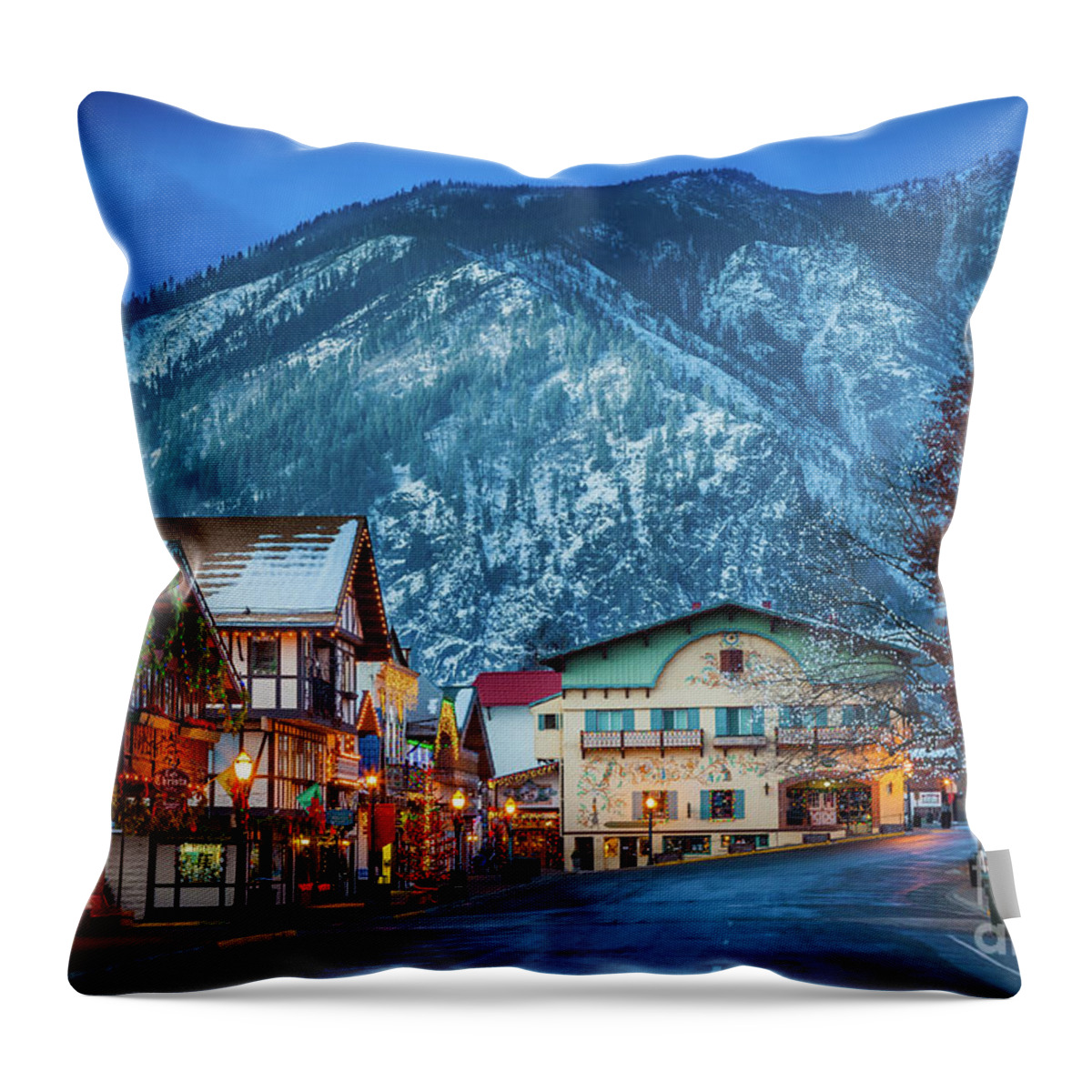 America Throw Pillow featuring the photograph Leavenworth Alpine View by Inge Johnsson