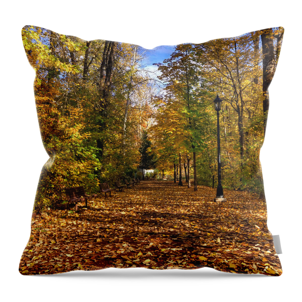 Hdr Throw Pillow featuring the photograph Leavenworth Waterfront Park by Brad Granger