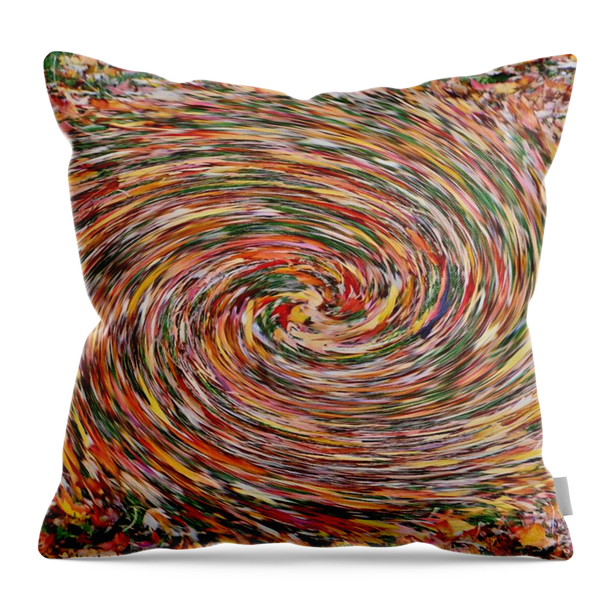 Leaves Throw Pillow featuring the photograph Leaves Playing Roulette by Nick David