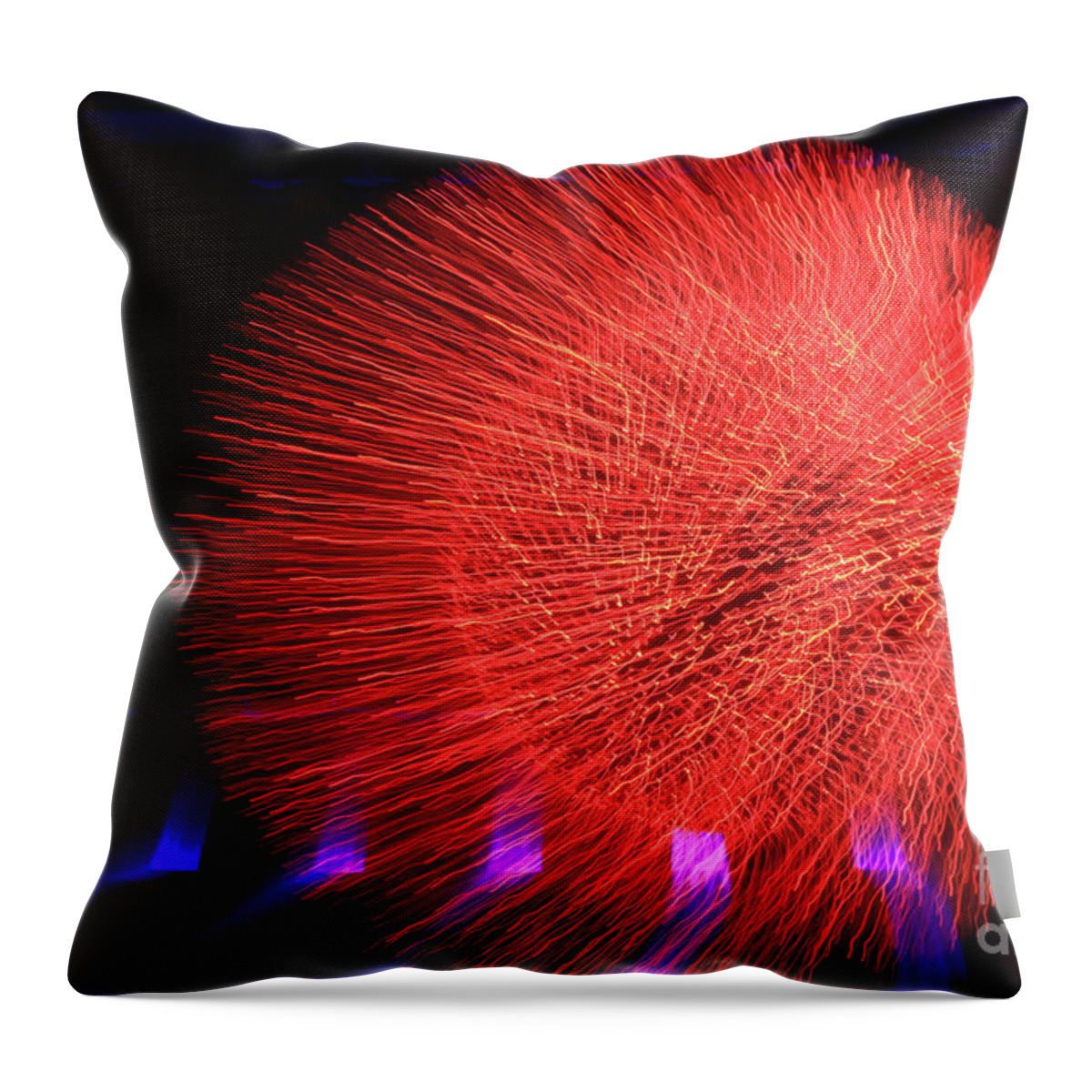 Abstract Throw Pillow featuring the photograph LED lights by Iryna Liveoak