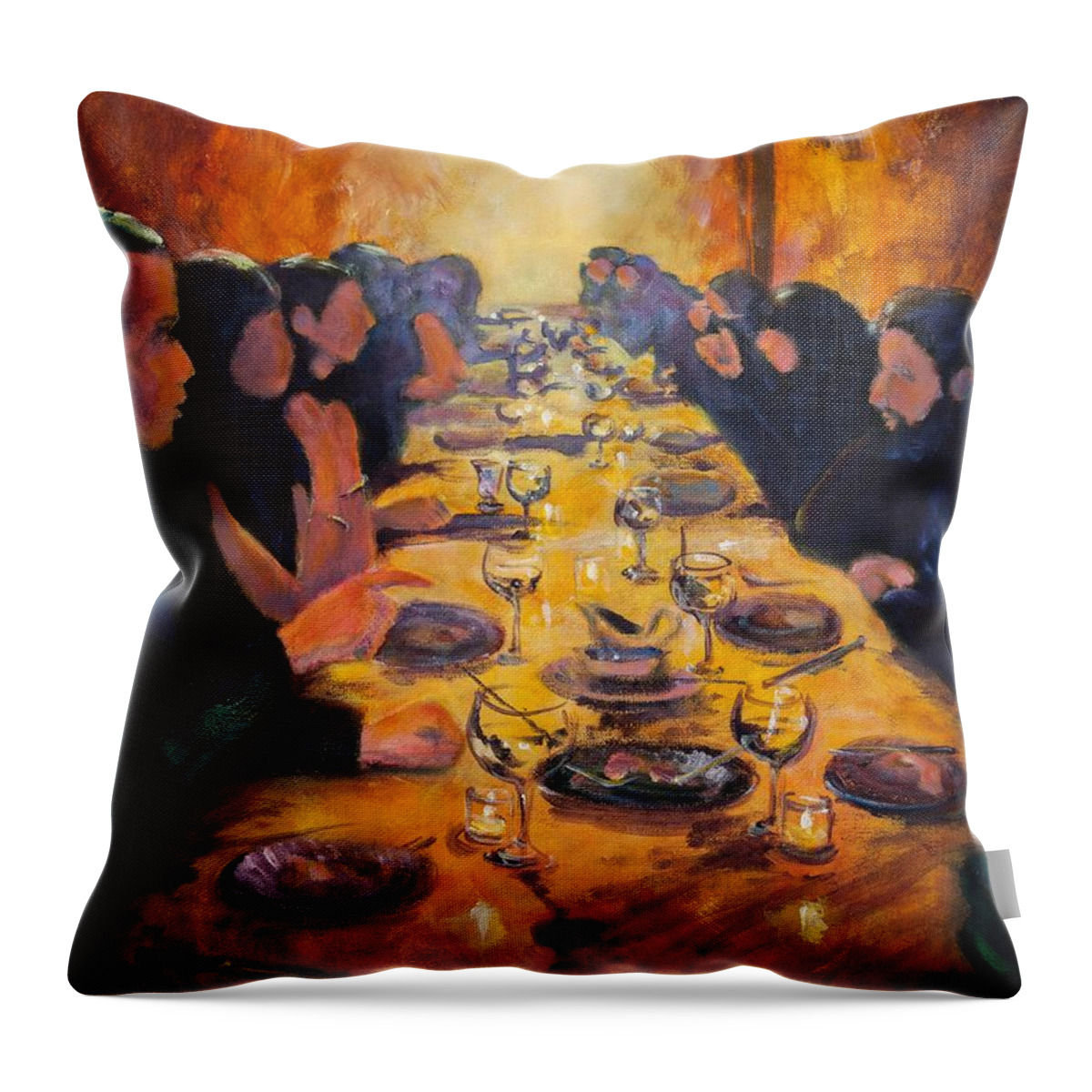 Food Throw Pillow featuring the painting Leftovers by Jason Reinhardt