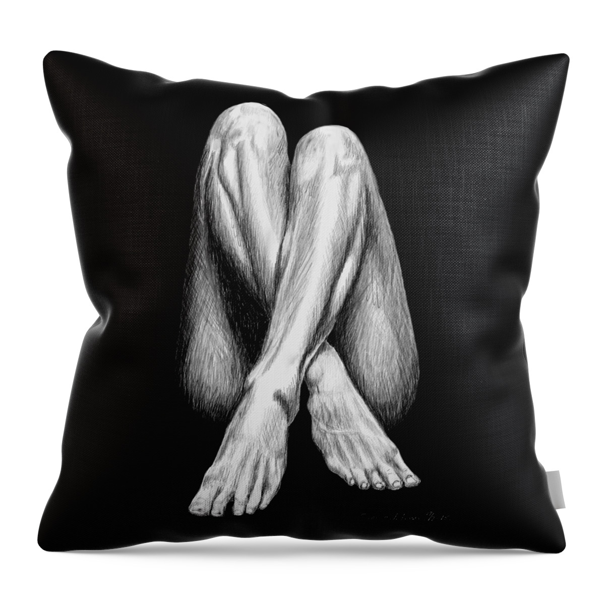 Sketch Throw Pillow featuring the digital art Legs by ThomasE Jensen