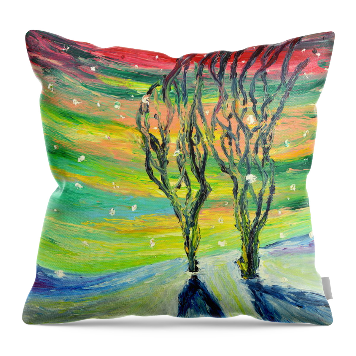 Snow Throw Pillow featuring the painting Lemonade by Chiara Magni