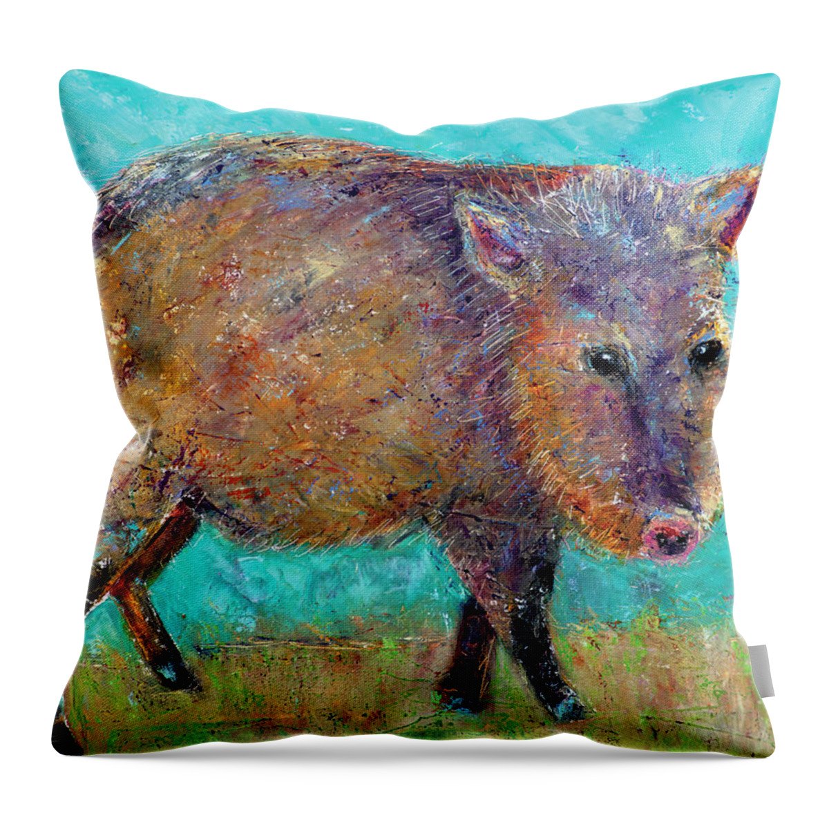 Colorful Throw Pillow featuring the painting Lena by Brenda Peo