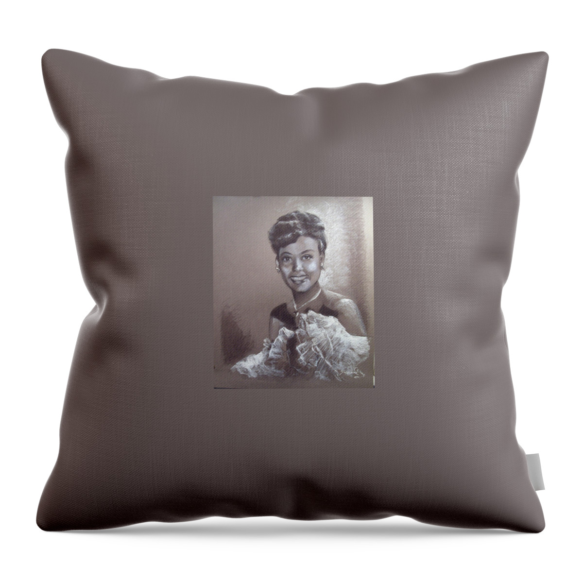 Lena Horne Throw Pillow featuring the painting Lena Horne by Suzanne Giuriati Cerny