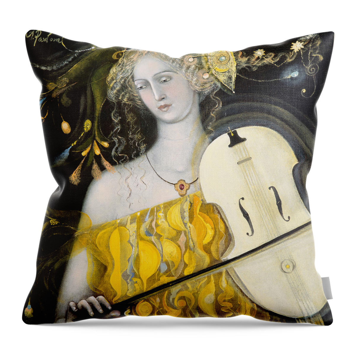 Leo Throw Pillow featuring the painting Leo by Annael Anelia Pavlova