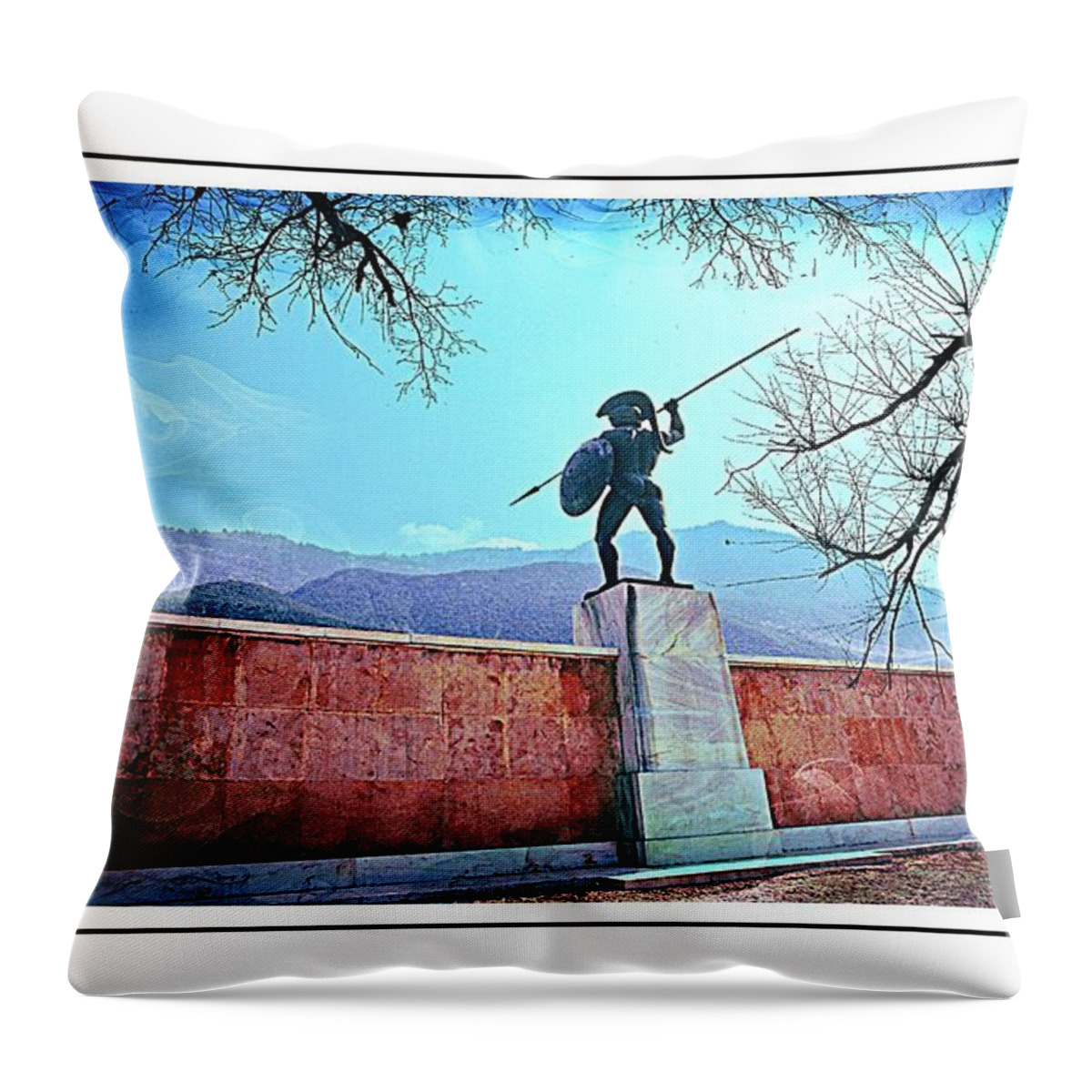 Leonidas Throw Pillow featuring the photograph Leonidas at Thermopylae ver 6 by Larry Mulvehill