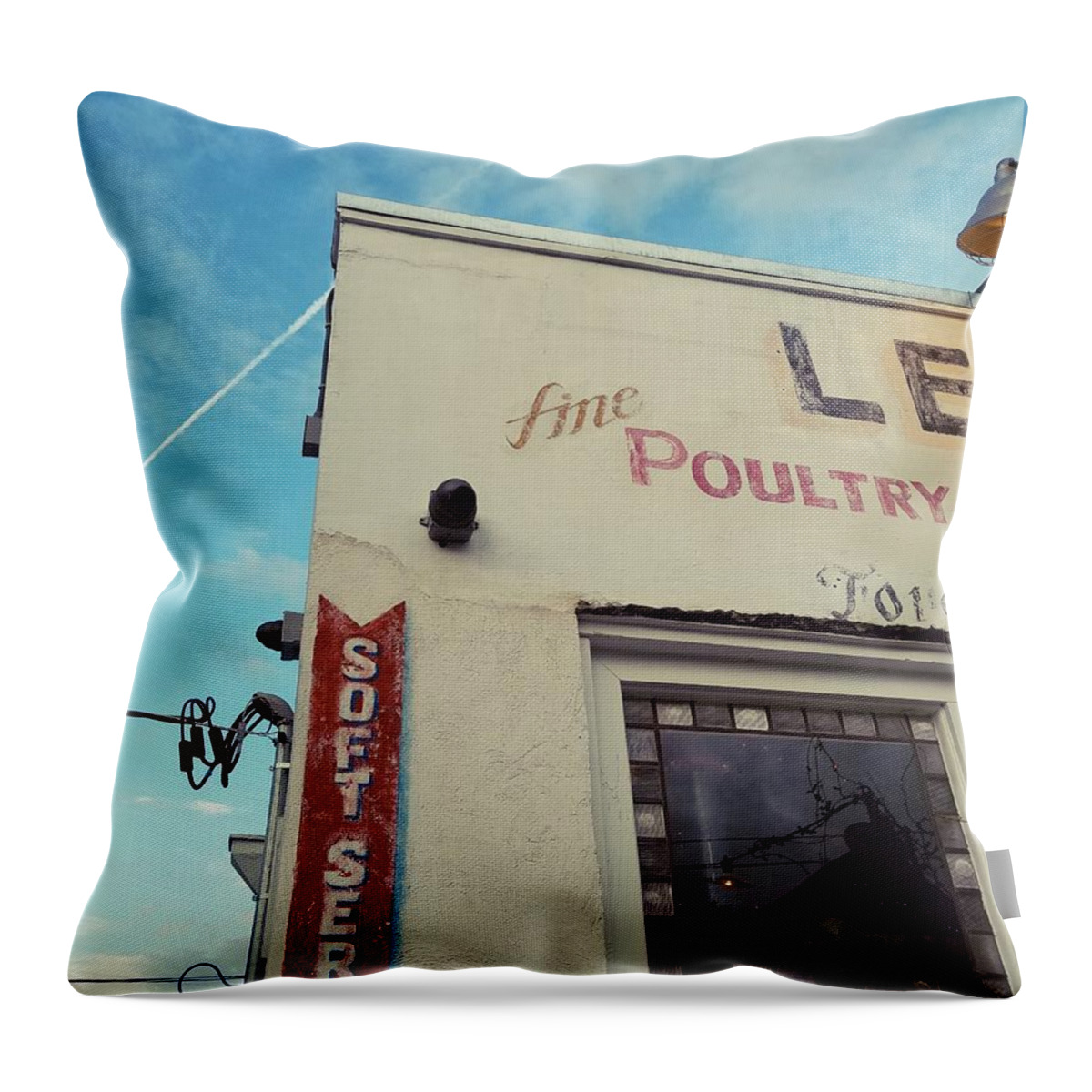 Leon's Throw Pillow featuring the photograph Leon's by Amy Regenbogen