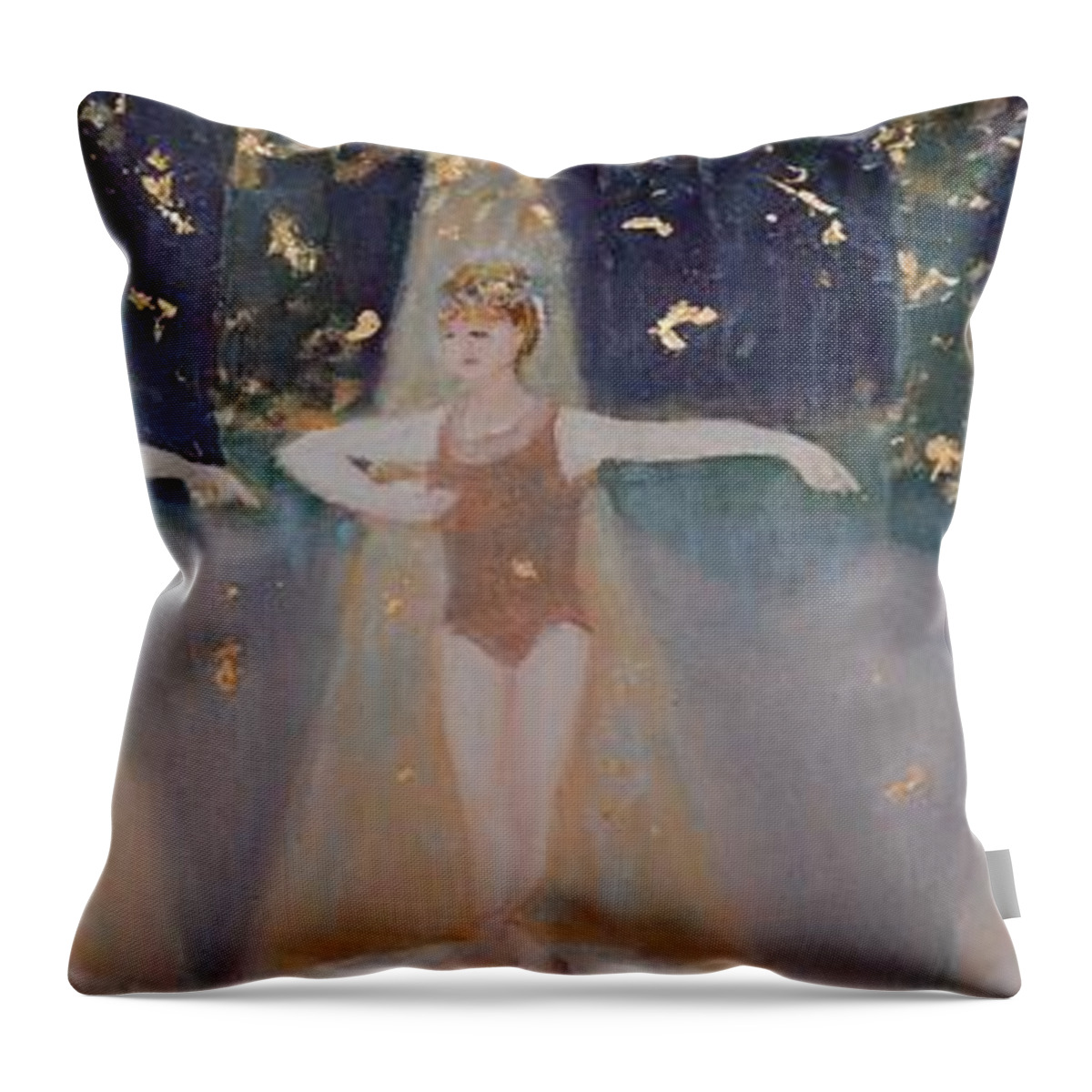Ballet Throw Pillow featuring the painting Les Cinq Positions by Julie Todd-Cundiff