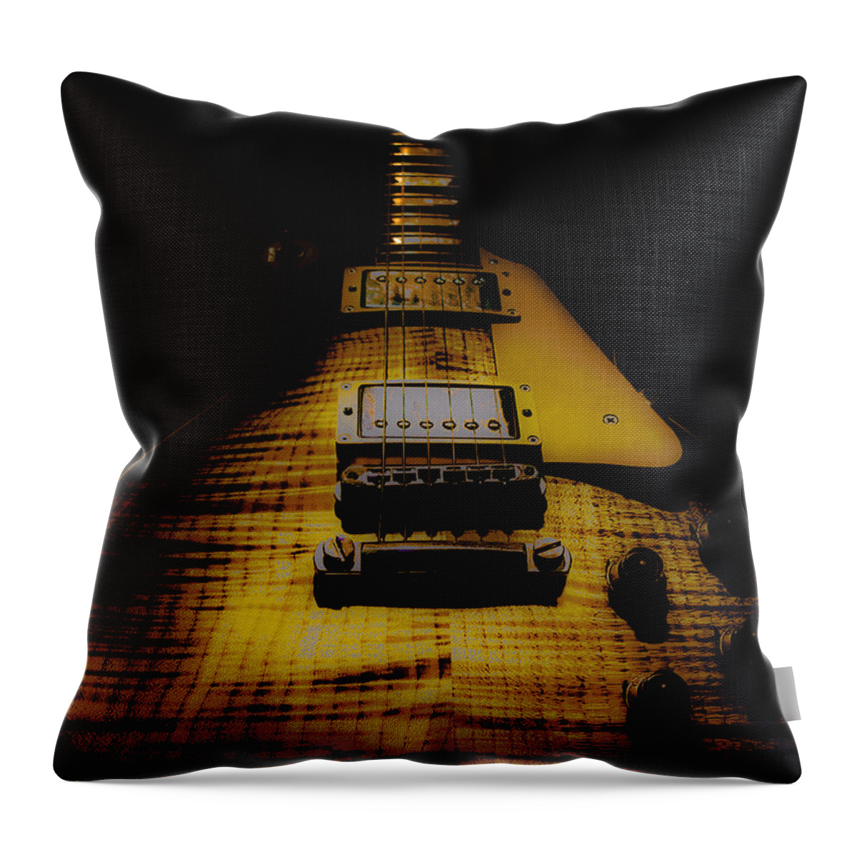 Guitar Throw Pillow featuring the digital art 1958 Reissue Guitar Spotlight Series by Guitarwacky Fine Art