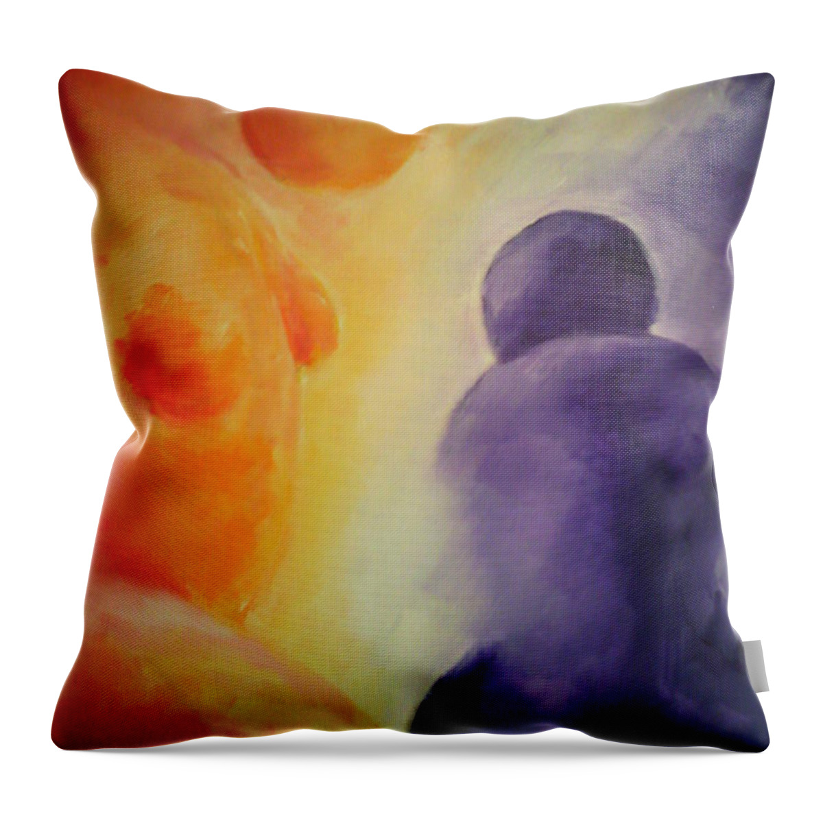 Orange Throw Pillow featuring the painting Let Me Comfort You by Jennifer Hannigan-Green