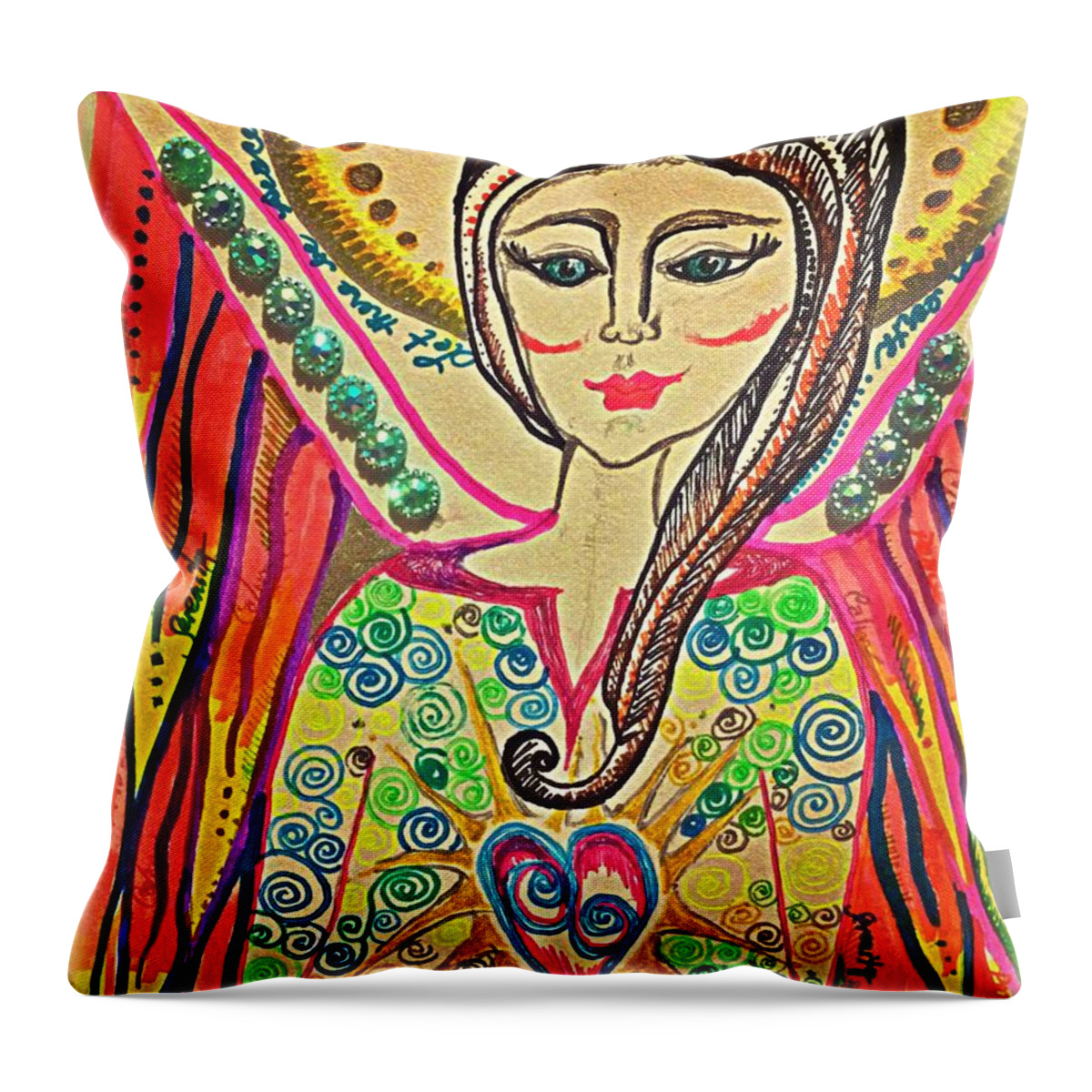 Let There Be Peace On Earth Throw Pillow featuring the painting Let there be peace on earth by Christine Paris