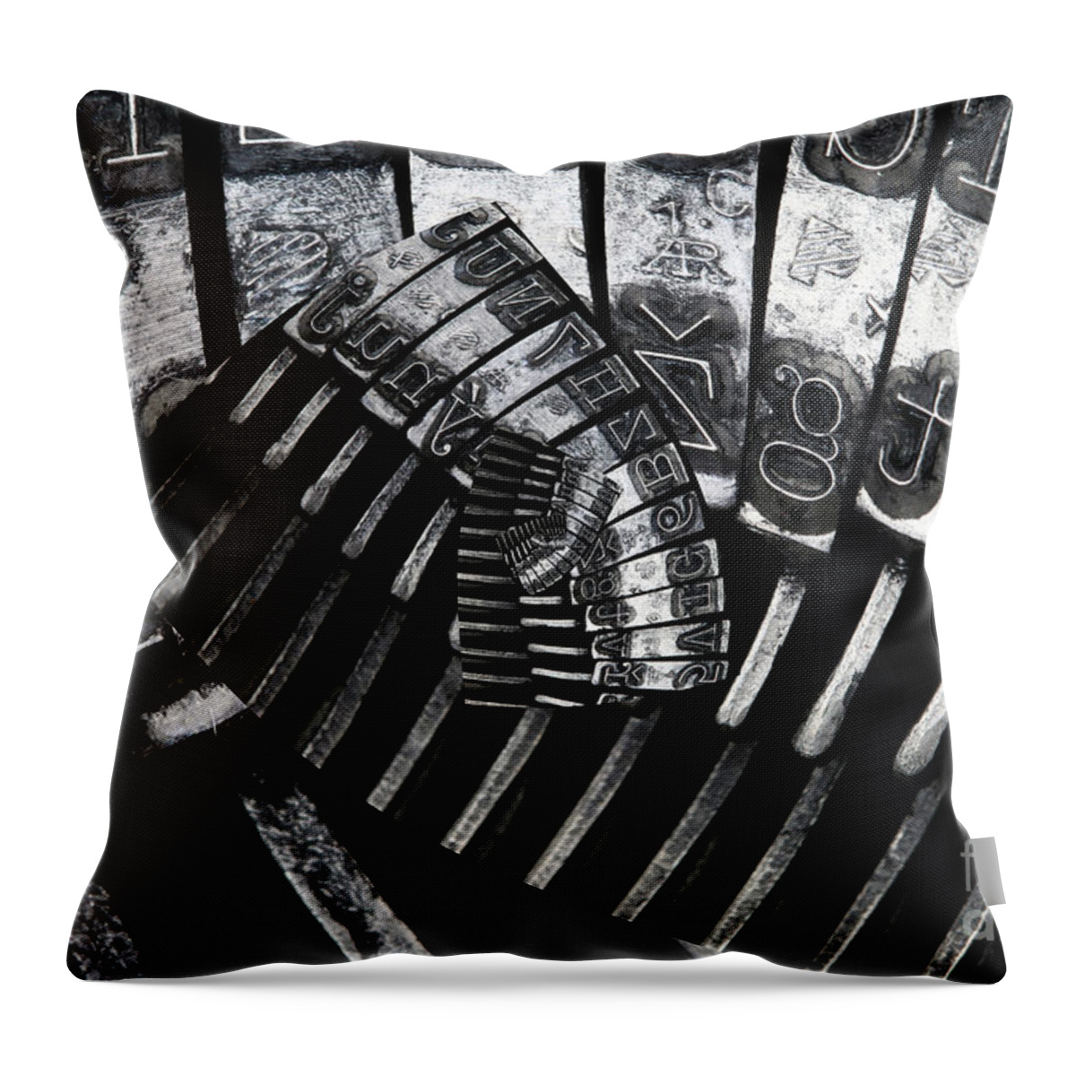 Matrix Throw Pillow featuring the photograph Letters by Michal Boubin