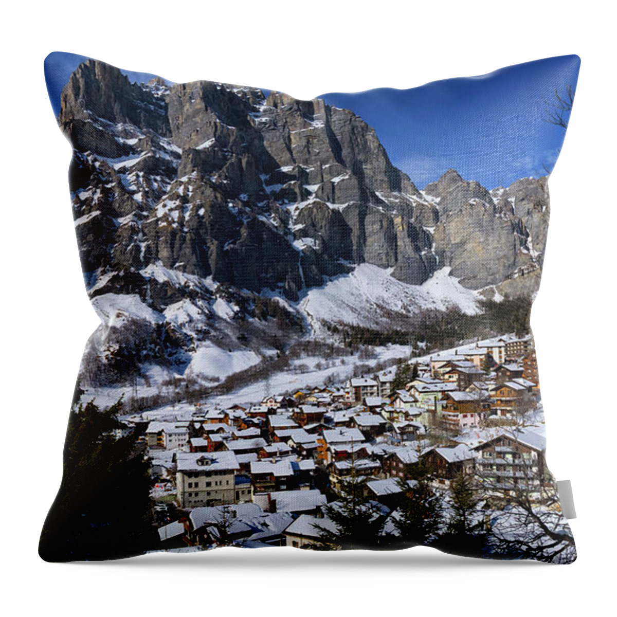 Leuk Throw Pillow featuring the photograph Leuk, Valais, Switzerland by Elenarts - Elena Duvernay photo
