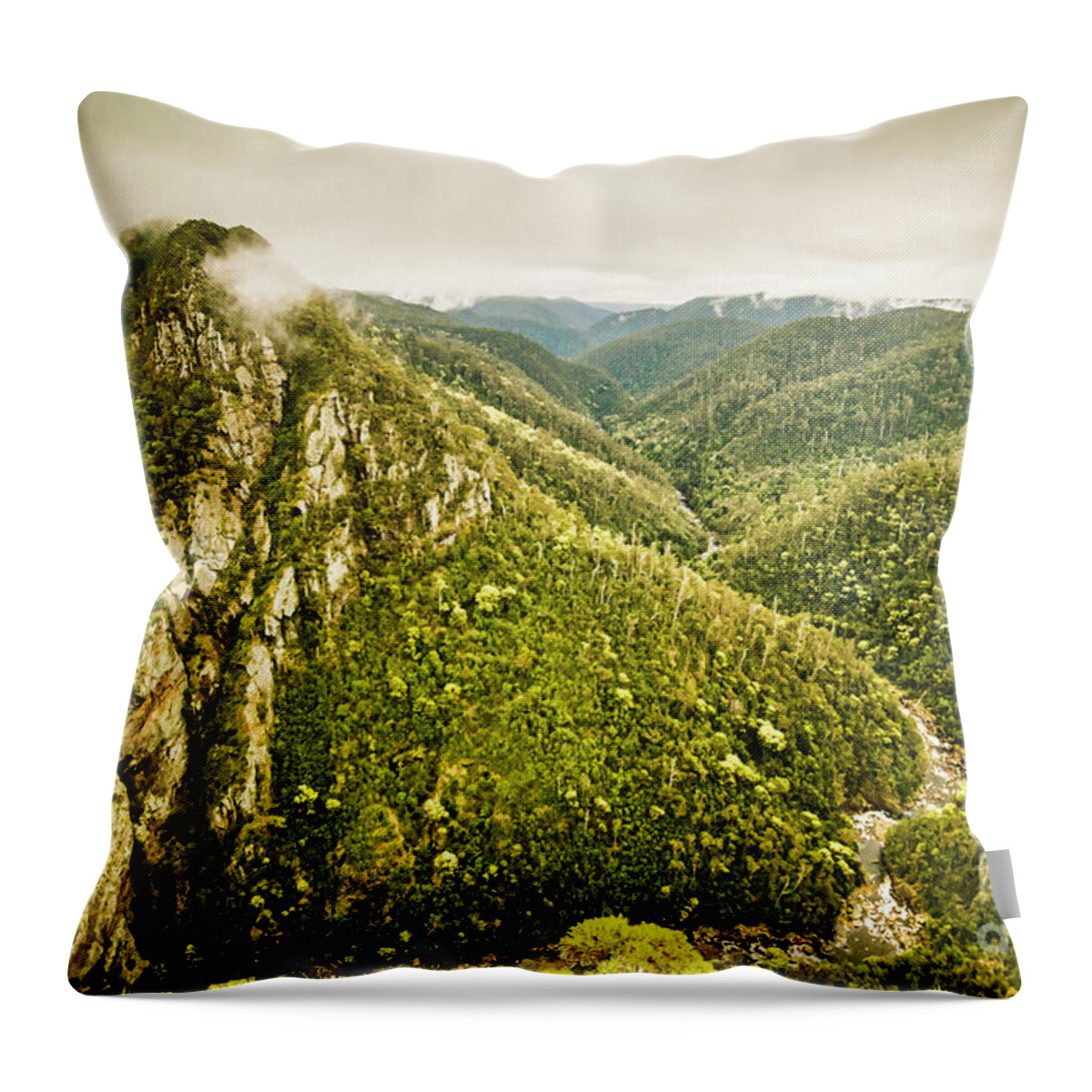 Nature Throw Pillow featuring the photograph Leven Canyon Reserve Tasmania by Jorgo Photography