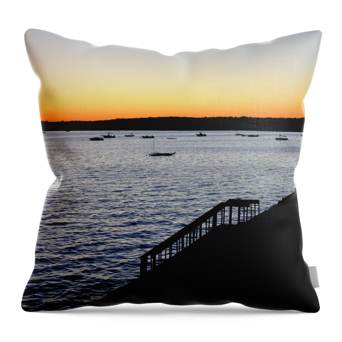 Cape Cod Throw Pillow featuring the photograph Lewis Bay Cape Cod Sunset by Luke Moore