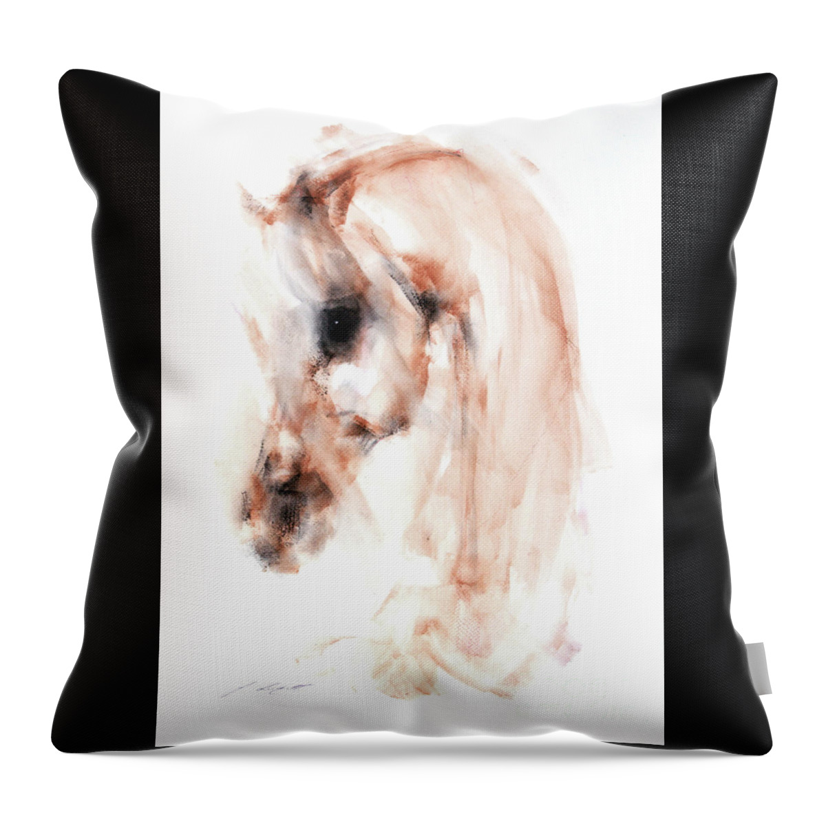 Equestrian Painting Throw Pillow featuring the painting Lexus by Janette Lockett
