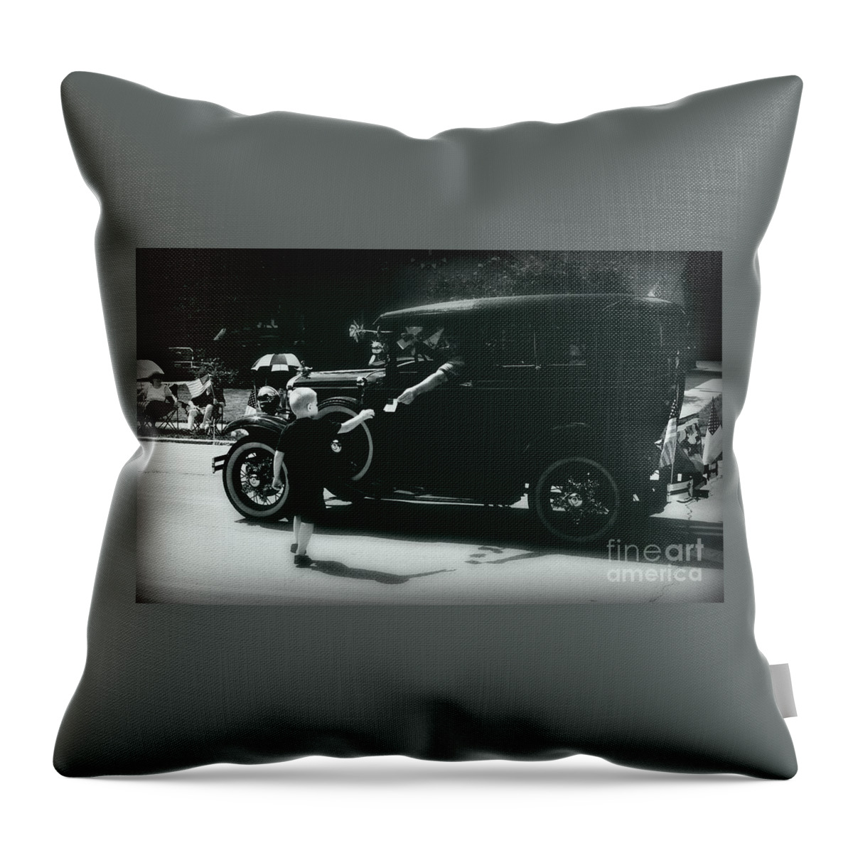 Photo Throw Pillow featuring the photograph Liberty for all - Monochrome by Frank J Casella