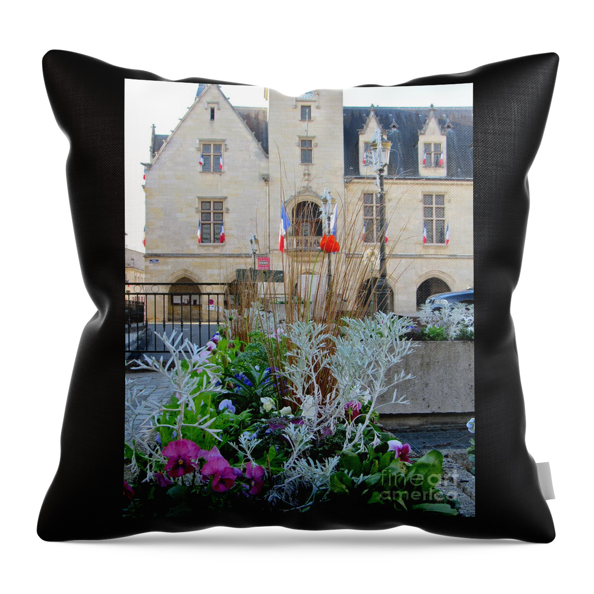 Libourne Throw Pillow featuring the photograph Libourne Town Hall by Barbara Plattenburg