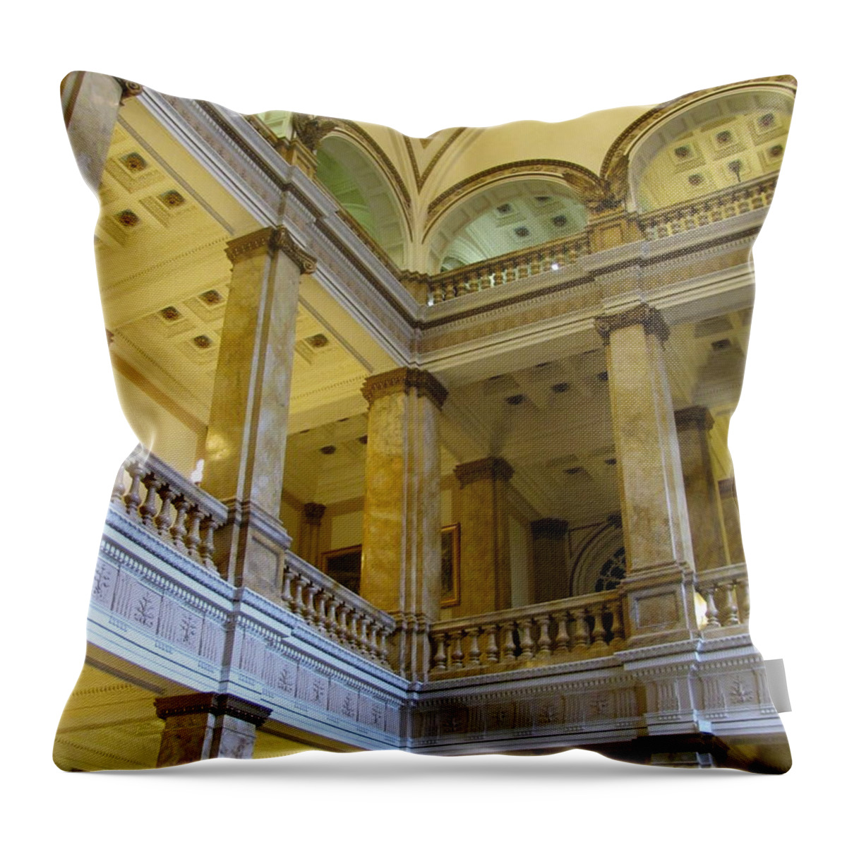 Milwaukee Throw Pillow featuring the photograph Library 7 by Anita Burgermeister