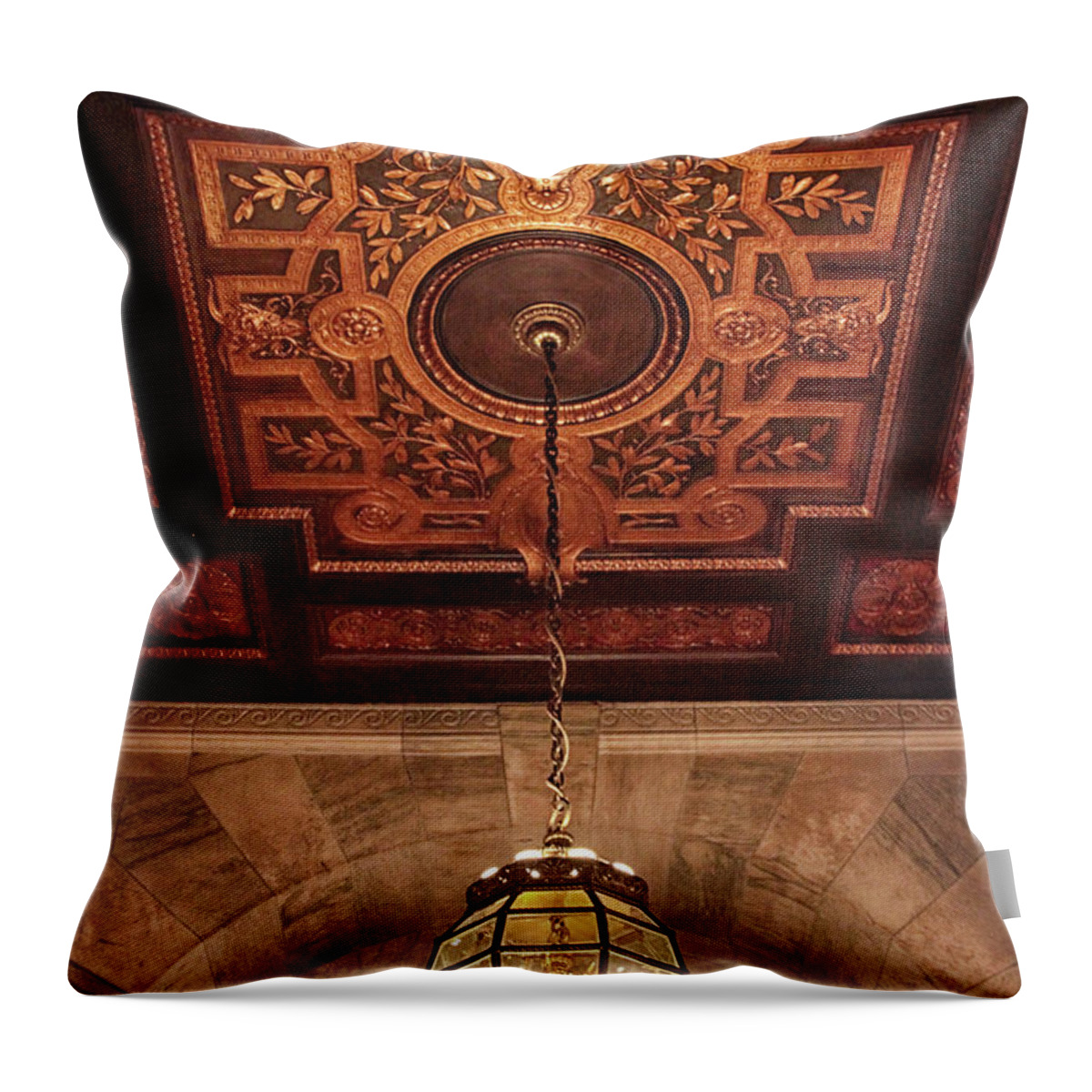 New York Public Library Throw Pillow featuring the photograph Library Light by Jessica Jenney