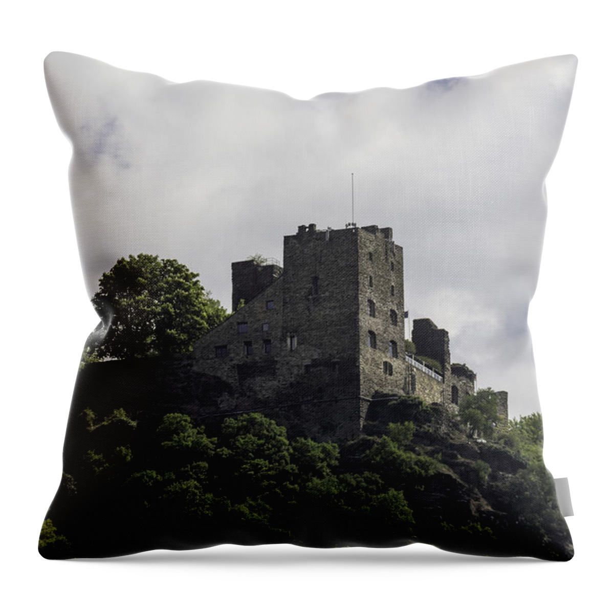 Angry Brother Castles Throw Pillow featuring the photograph Liebenstein Castle 01 by Teresa Mucha
