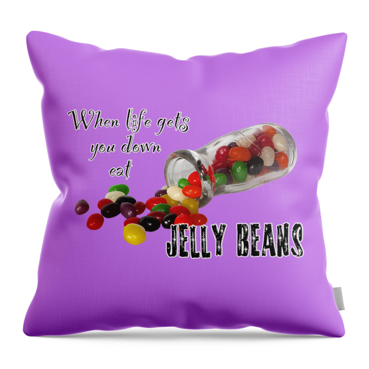 Jelly Beans Throw Pillow featuring the photograph Life And Jelly Beans by Phyllis Denton