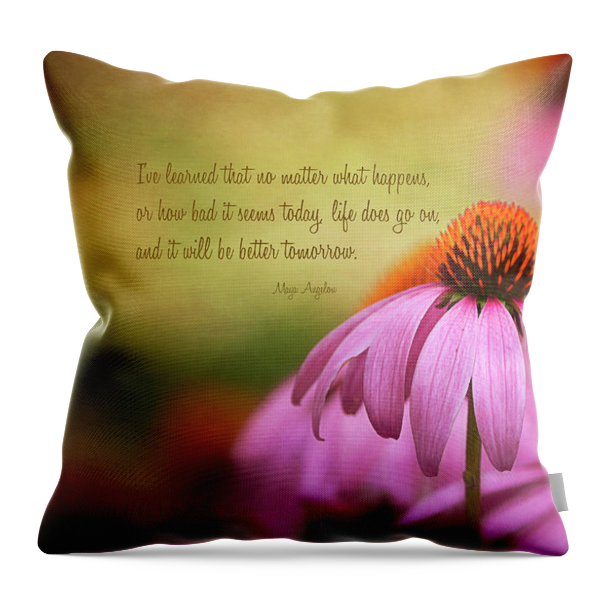 Maya Angelou Throw Pillow featuring the photograph Life Goes On by Maria Angelica Maira